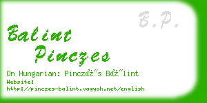 balint pinczes business card